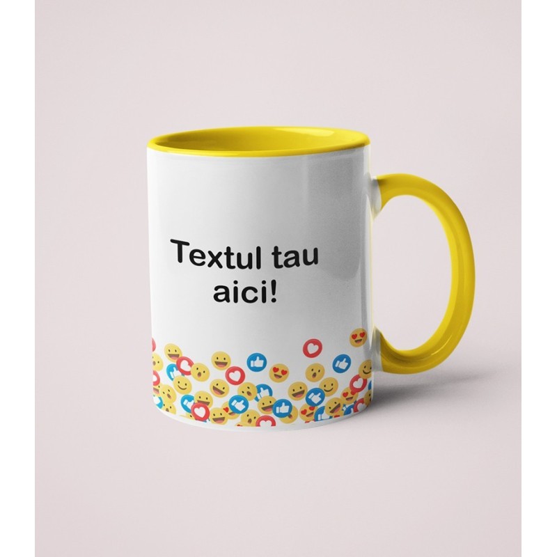Cana Personalizata - Emoticoane - Textul Tau  - 1