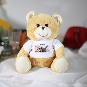 Urs teddy personalizat cu o poza si textul tau, 30x24 cm