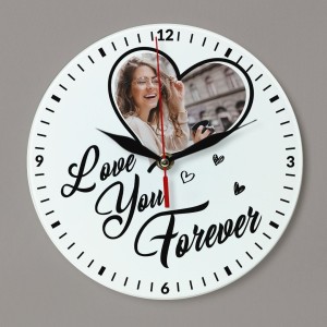 Ceas de perete rotund personalizat "Love you forever" si...
