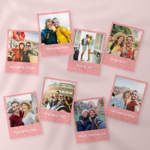Fotografii printate cu fundal "floral pink" set de 8 poze...