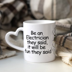 Cana cu maner inima pentru electrician "Be an electrician...
