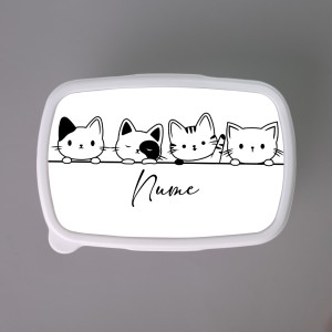 Lunch box personalizat cu pisicute si nume