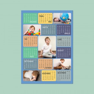 Calendar magnetic personalizat pentru baieti cu 5 poze