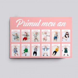 Tablou canvas personalizat pentru fete cu fundal roz...