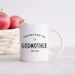 Cana personalizata cu "promoted to GodMother" si an