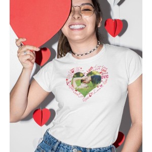 Tricou Personalizat Femei - Inima Sticker - Poza  - 2