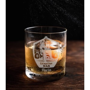Pahar Whisky Personalizat - Cel Mai Bun Nas - Nume  - 1